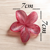 Hawaiian Flower Hair Claw Clips, Plumeria Design,Frosted Finish ,  Multicolour